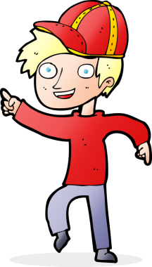 Bir insan tarafından çizilmiş şapkalı çocuk.