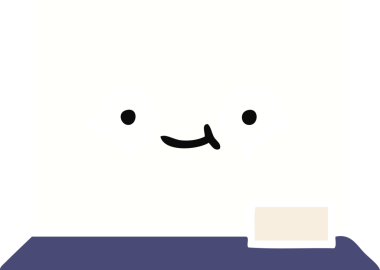 Bir insan tarafından çizilmiş beyaz bir panonun düz renkli retro karikatürü