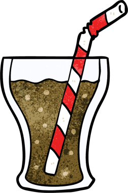 Bir insan tarafından çizilmiş bir kola bardağı.