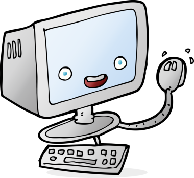 bir insan tarafından çizilmiş karikatür bilgisayarı