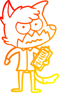 Bir insan tarafından çizilmiş kızgın tilki çizgi çizimi.