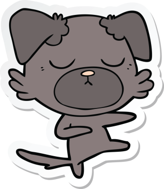 Bir insan tarafından çizilmiş şirin bir köpeğin çıkartması.