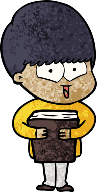 Bir insan tarafından çizilmiş mutlu çocuk çizgi filmi.