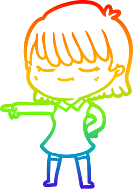 gökkuşağı gradyan çizimi bir insan tarafından çizilmiş bir karikatür kadın