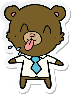 Bir insan tarafından çizilmiş kaba bir ayı patronunun çıkartması.