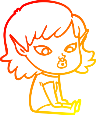 Bir insan tarafından çizilmiş güzel bir elf kızı çizimi.