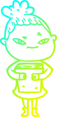 Bir insan tarafından çizilmiş bir karikatür kadın çizimi.