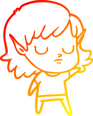 Bir insan tarafından çizilmiş çizgi film karakteri bir elf kızı çizimi