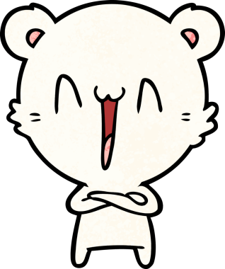 Bir insan tarafından çizilmiş mutlu kutup ayısı karikatürü