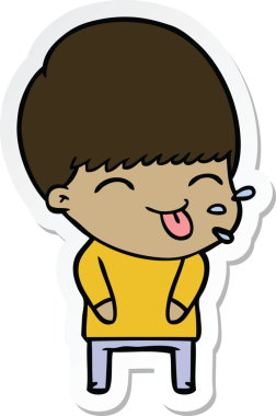 Bir insan tarafından çizilmiş bir çizgi film karakterinin çıkartması.