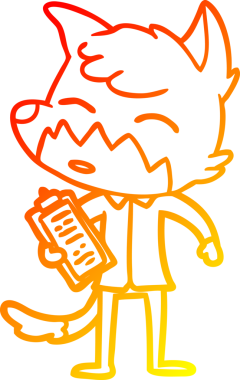 Bir insan tarafından çizilmiş bir tilkinin sıcak çizgi çizimi