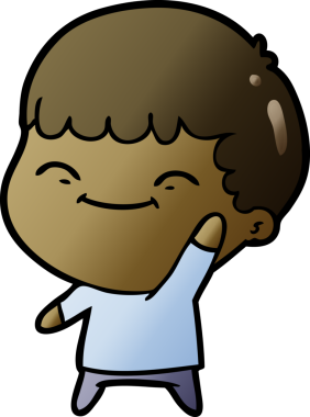 Bir insan tarafından çizilmiş mutlu çocuk çizgi filmi.