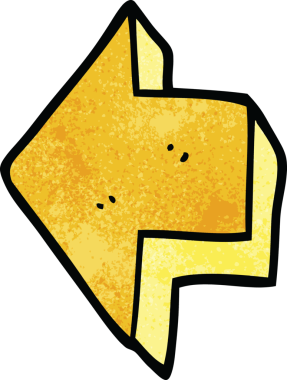 Bir insan tarafından çizilmiş karalama işaretli ok