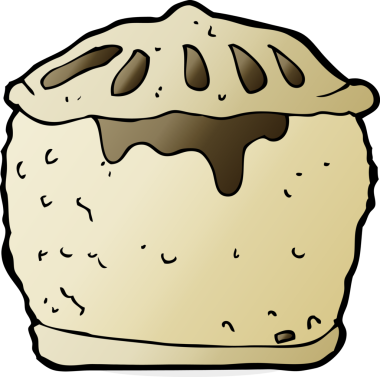 Bir insan tarafından çizilmiş et pastası.