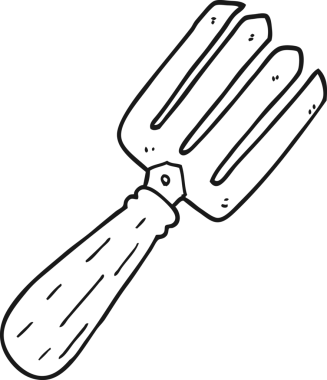 bir insan tarafından çizilmiş karikatür çatalı