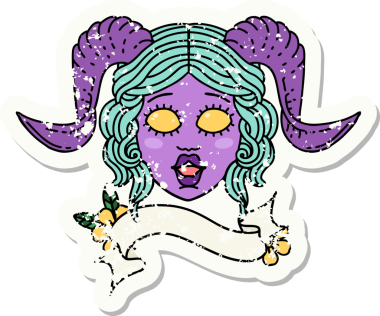 Bir insan tarafından çizilmiş bir karakter yüzünün grunge çıkartması