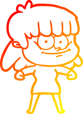 Bir insan tarafından çizilmiş gülümseyen bir karikatür çizimi