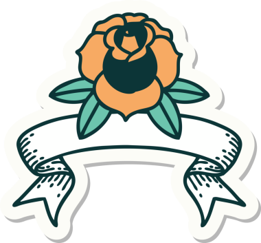 Bir insan tarafından çizilmiş çiçek pankartıyla dövme stili