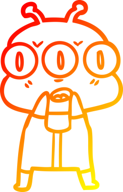 Bir insan tarafından çizilmiş üç gözlü bir karikatür çizimi.