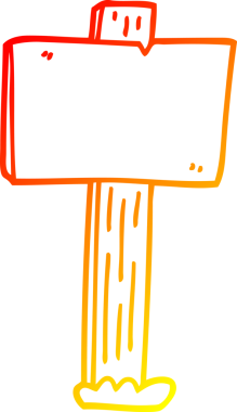 Bir insan tarafından çizilmiş bir çizgi tabelanın sıcak gradyan çizimi