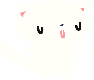 Bir insan tarafından çizilmiş sevimli kawai kedisinin çizgi film çizimi