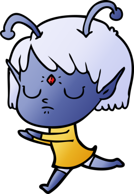 Bir insan tarafından çizilmiş uzaylı kız.