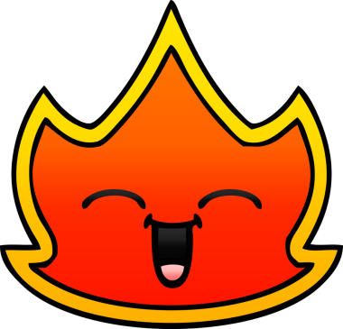 Bir insanın çizdiği ateşin gölgeli çizgi filmi.