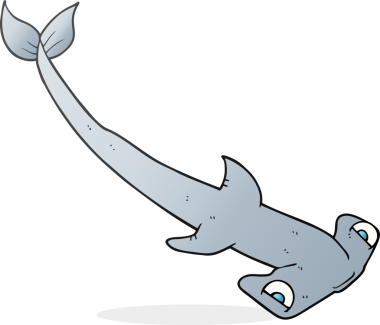 Bir insan tarafından çizilmiş serbest çizim çekiç başlı köpekbalığı.