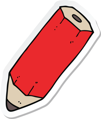 Bir insan tarafından çizilmiş karikatür kalemi çıkartması.