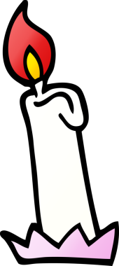 vektör gradyan çizim karikatür doğum günü mumu bir insan tarafından çizildi