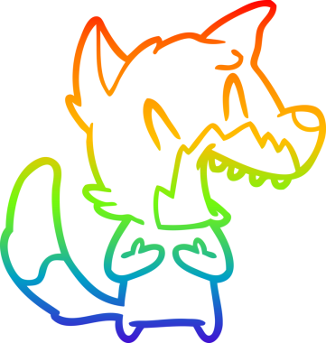 Bir insan tarafından çizilmiş gülen tilki çizgi filmi.