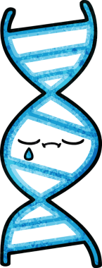 Bir insan tarafından çizilmiş DNA ipliğinin retro grunge desen karikatürü