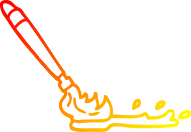 Bir insan tarafından çizilmiş karikatür fırçasının sıcak gradyan çizimi