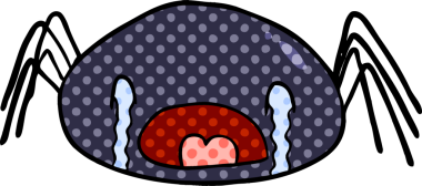 Bir insan tarafından çizilmiş karikatür cadılar bayramı örümceği ağlıyor