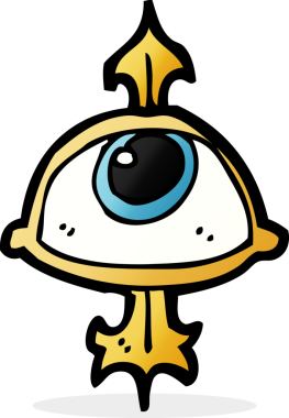 bir insan tarafından çizilmiş çizgi film göz sembolü