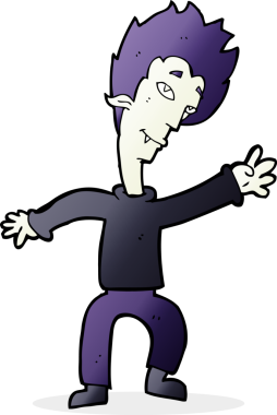 Bir insan tarafından çizilmiş cadılar bayramı vampiri çizgi filmi.