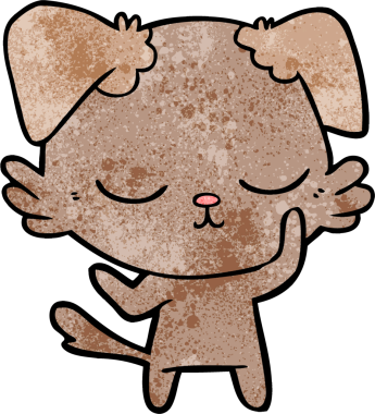 Bir insan tarafından çizilmiş şirin bir çizgi film köpeği.