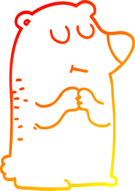 Bir insan tarafından çizilmiş bir kutup ayısının sıcak çizgi çizimi