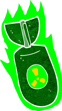 bir insan tarafından çizilmiş atom bombası.