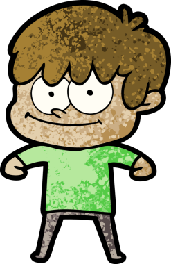 Bir insan tarafından çizilmiş mutlu çizgi film adamı.