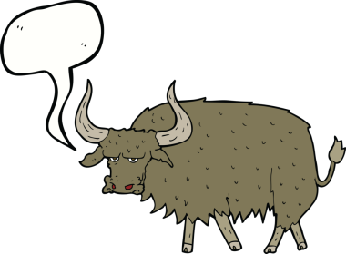 Çizgi film, bir insan tarafından çizilmiş, kıllı bir inekti.