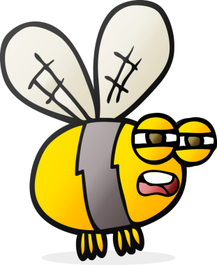 Bir insan tarafından çizilmiş serbest çizgi film arısı.