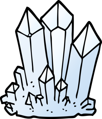 vektör gradyan çizim karikatürü doğal kristaller bir insan tarafından çizildi