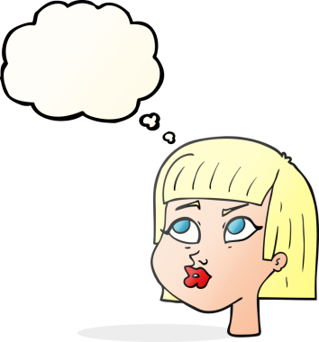 Bir insan tarafından çizilmiş serbest çizim baloncuk kadın yüzü.