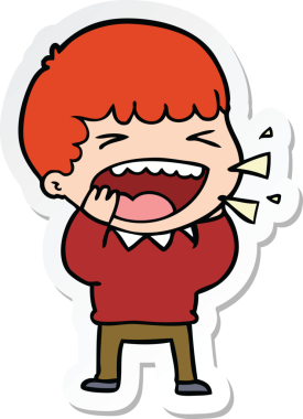 Bir insan tarafından çizilmiş bir karikatür çıkartması.