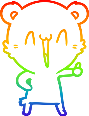 gökkuşağı gradyanı çizimi bir insan tarafından çizilmiş mutlu ayı karikatürü