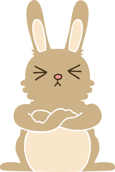 Bir insan tarafından çizilmiş garip çizgi film tavşanı.