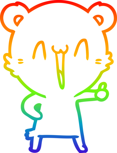 gökkuşağı gradyanı çizimi bir insan tarafından çizilmiş mutlu ayı karikatürü