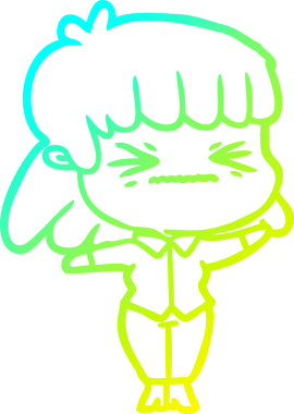 Bir insan tarafından çizilmiş bir karikatür kadın çizimi.