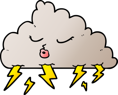 bir insan tarafından çizilmiş bir gökgürültüsü bulutu